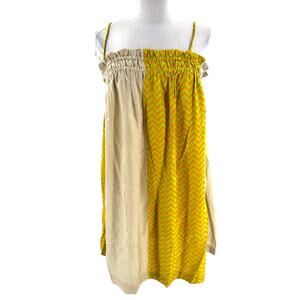 NWT Natalie Martin Donna Dress silk block zigzag tangerine sz S